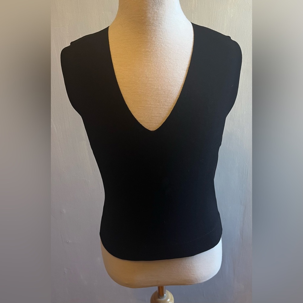 Judith & Charles Sweater Vest V Neck Women’s Black Size PS